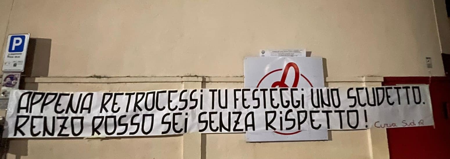 La Curva Sud contro Renzo Rosso: “Sei senza rispetto”