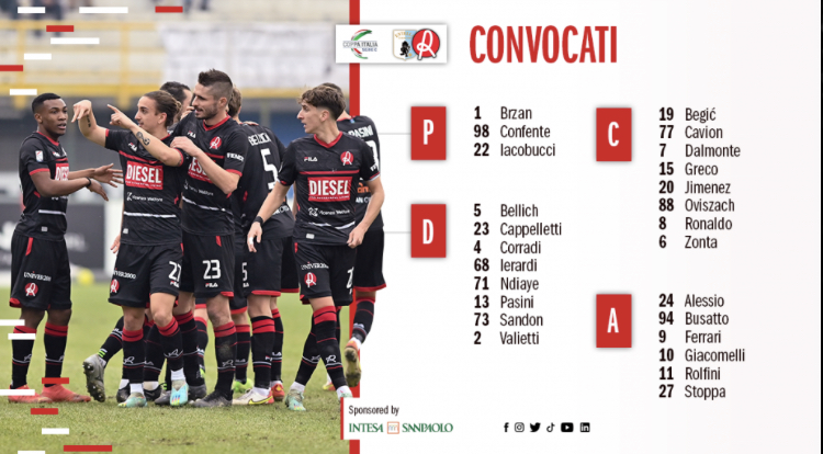 Verso Virtus Entella – L.R. Vicenza: i convocati di mister Modesto