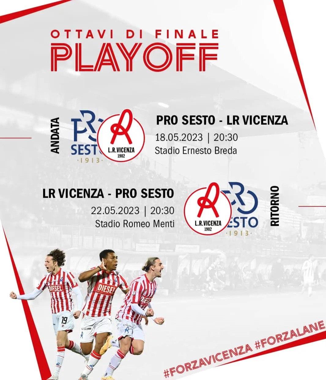 Ottavi di finale playoff: il L.R. Vicenza affronterà la Pro Sesto